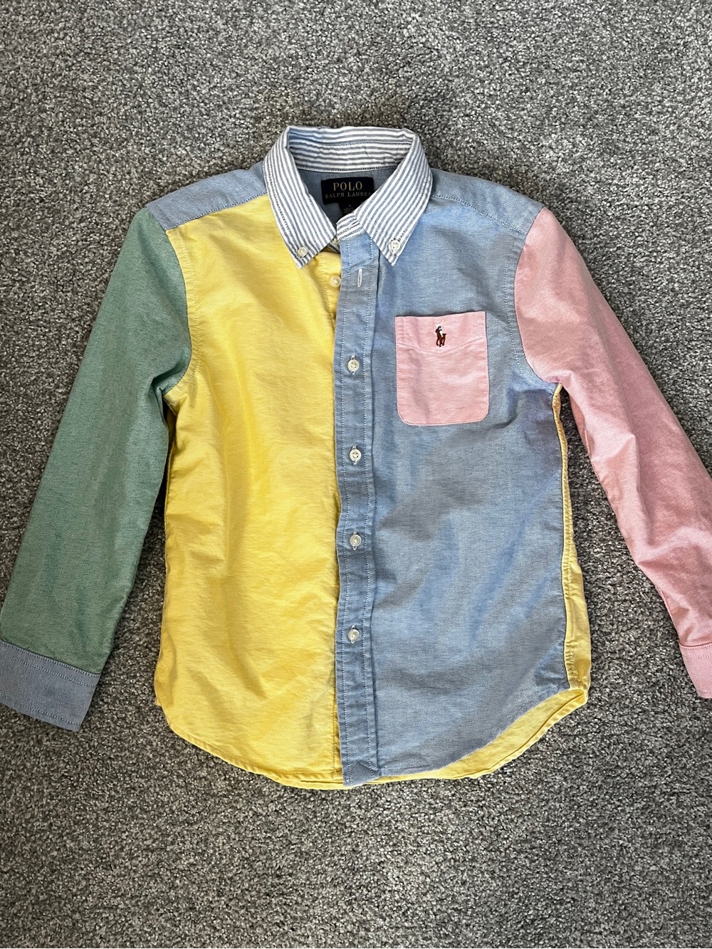 Polo by Ralph Lauren Multi-Color Patchwork Button-Down Shirt - Kids